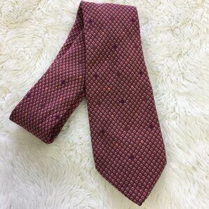 Vintage Mario Valentino Mens Red Polka Dot Handmade Silk Tie